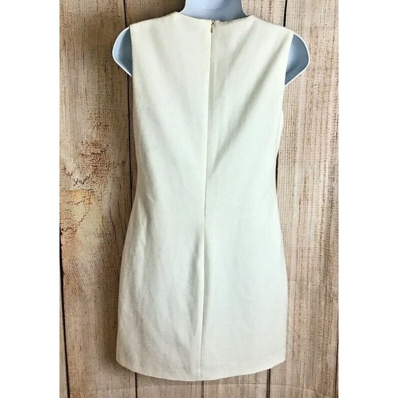 Zara Trafaluc Ivory Bodycon Shift Dress Sz 5 Lace - Picture 5 of 6